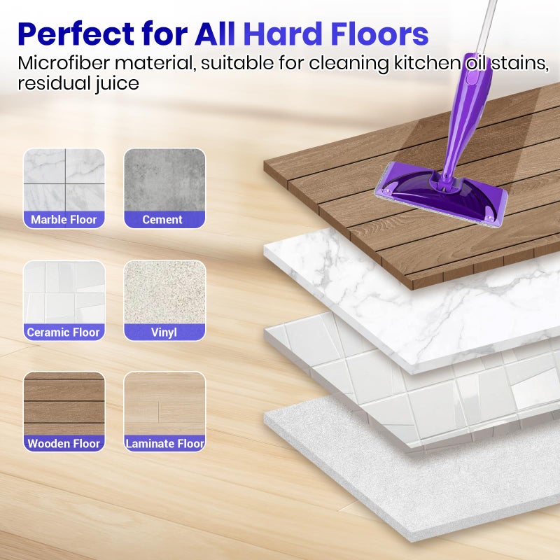 Bluearks 10 Pack Swiffer WetJet Replacement Mop Pads,Compatible with Swiffer WetJet Hardwood and Floor Spray Mop,Size:11.6''*5.51'',Grey - Image 4